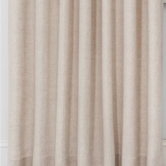 Threshold 100% Linen Light Filtering Curtain Panels - Picture 2 of 5